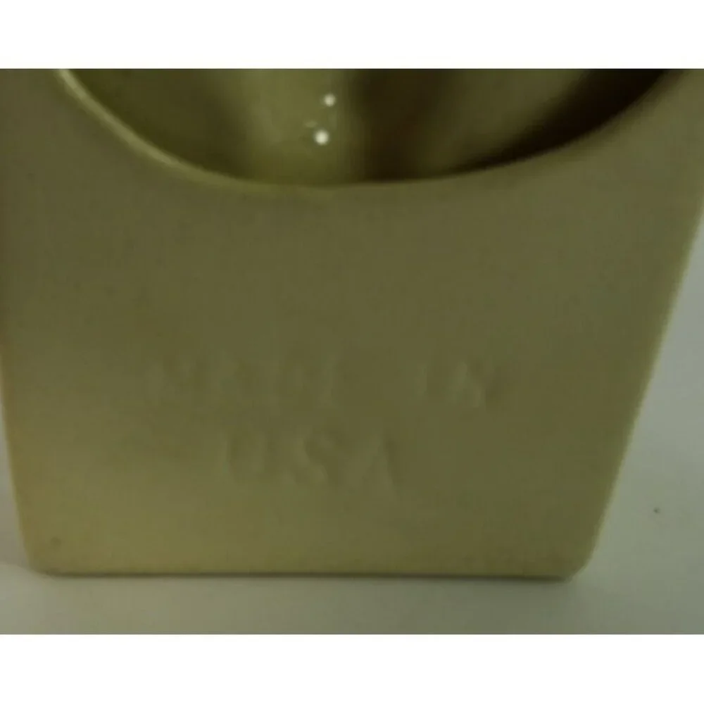 Holy Water Font Wall Hanging Ceramic Jesus Crown of Thorns White Blue USA - Picture 6 of 9